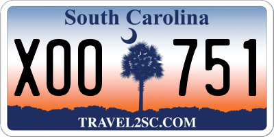 SC license plate XOO751