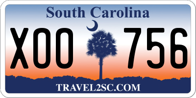 SC license plate XOO756