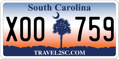 SC license plate XOO759
