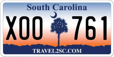 SC license plate XOO761
