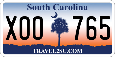 SC license plate XOO765