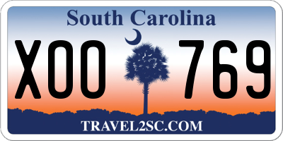 SC license plate XOO769