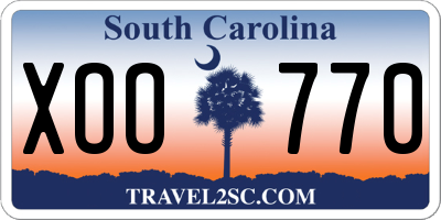 SC license plate XOO770