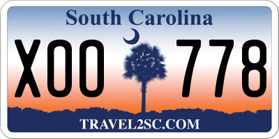 SC license plate XOO778