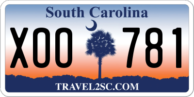SC license plate XOO781