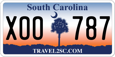 SC license plate XOO787