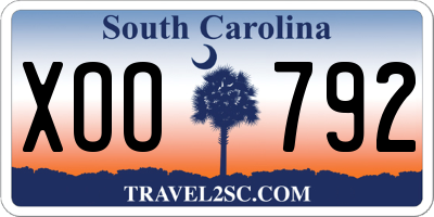 SC license plate XOO792