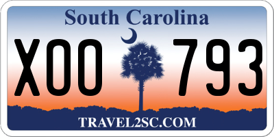 SC license plate XOO793