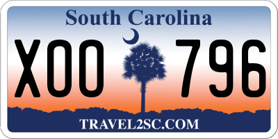 SC license plate XOO796