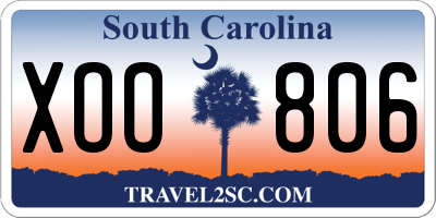 SC license plate XOO806