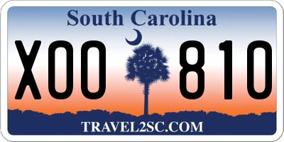 SC license plate XOO810