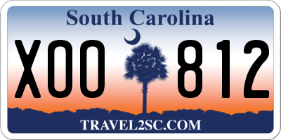SC license plate XOO812
