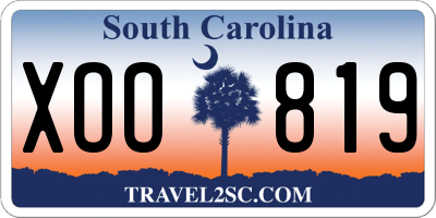 SC license plate XOO819