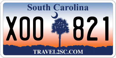 SC license plate XOO821