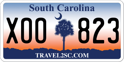 SC license plate XOO823