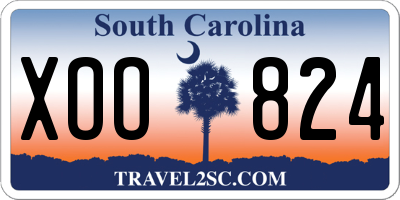 SC license plate XOO824