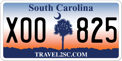 SC license plate XOO825