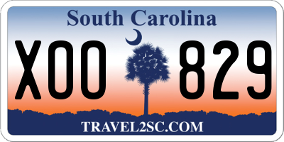 SC license plate XOO829