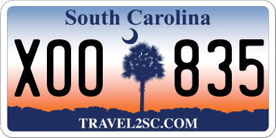 SC license plate XOO835