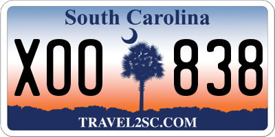 SC license plate XOO838