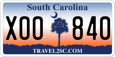SC license plate XOO840