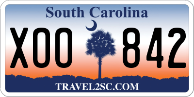 SC license plate XOO842