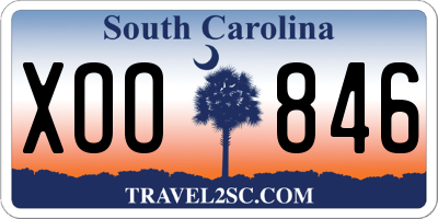 SC license plate XOO846