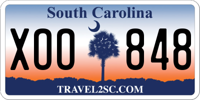 SC license plate XOO848