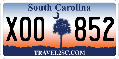SC license plate XOO852