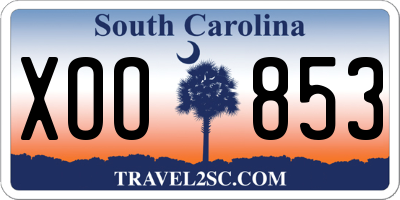 SC license plate XOO853
