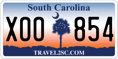 SC license plate XOO854