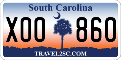 SC license plate XOO860