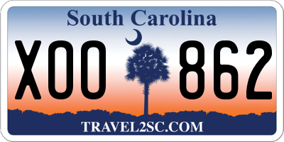 SC license plate XOO862