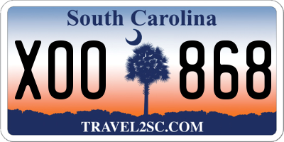 SC license plate XOO868