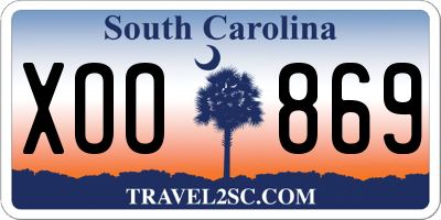 SC license plate XOO869