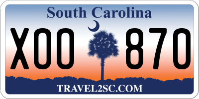 SC license plate XOO870