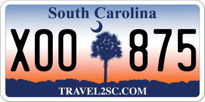 SC license plate XOO875