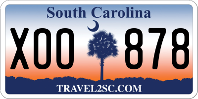 SC license plate XOO878