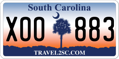 SC license plate XOO883