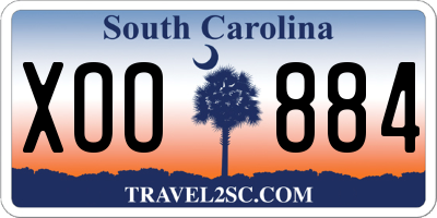 SC license plate XOO884