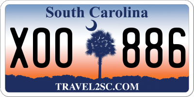 SC license plate XOO886