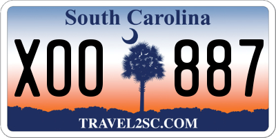 SC license plate XOO887