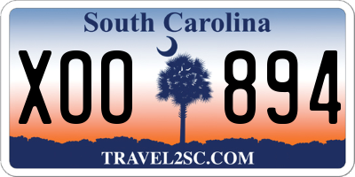 SC license plate XOO894
