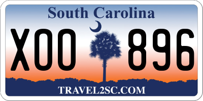 SC license plate XOO896