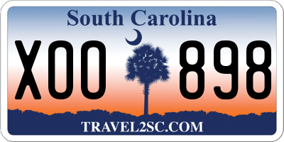 SC license plate XOO898