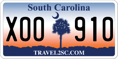 SC license plate XOO910