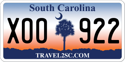SC license plate XOO922