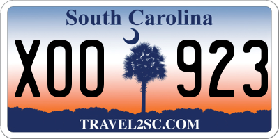 SC license plate XOO923