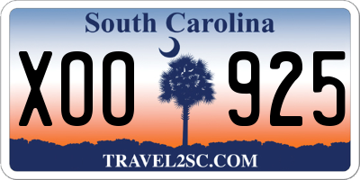 SC license plate XOO925