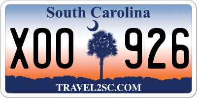 SC license plate XOO926